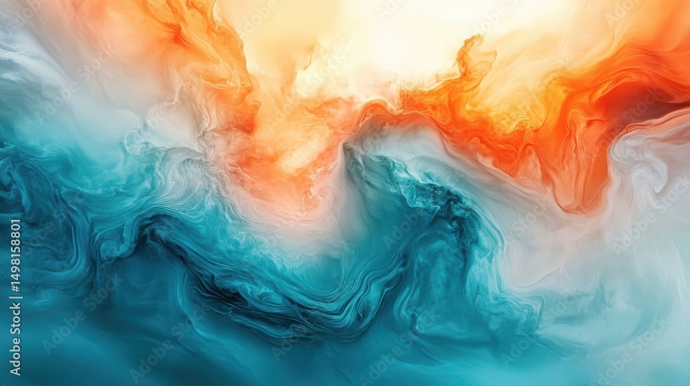 Canvas Prints abstract colorful swirls in orange and blue tones for background