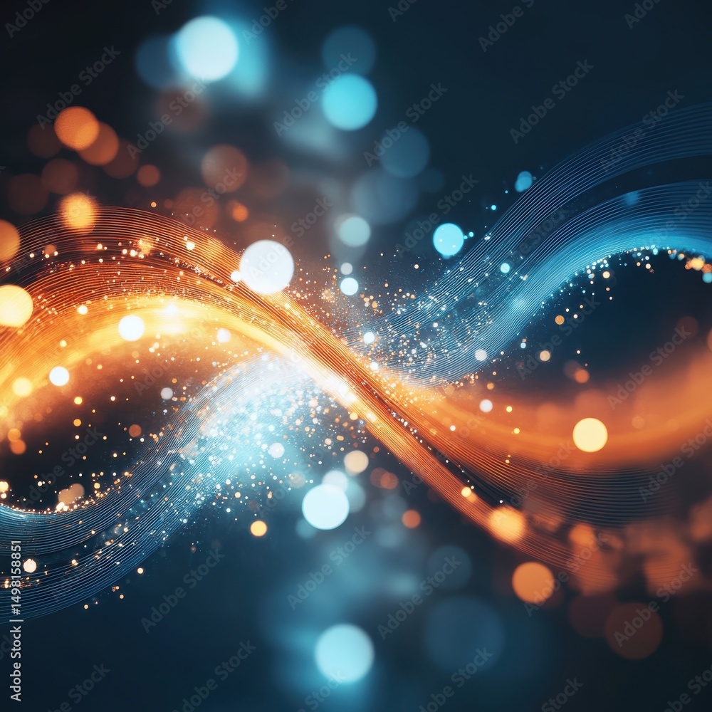 Canvas Prints abstract colorful waves of light and bokeh background for design