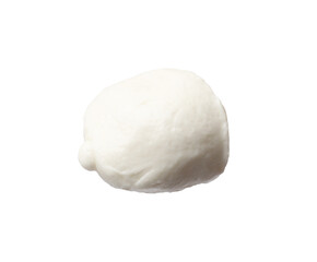 One mozzarella cheese ball isolated on white