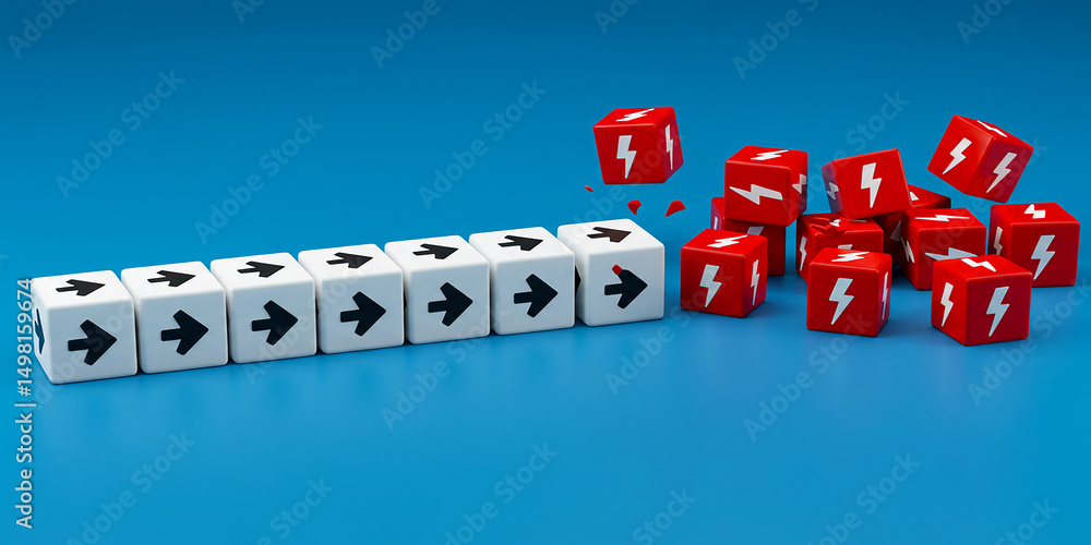 Aufkleber a determined journey towards change and innovation disrupted by chaos symbolizing new energy on tran