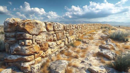 Defensive architecture mapping of ancient walls illustrating rampart construction typologies defensive perimeter engineering and erosion risk mapping models