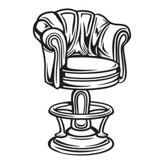 Barber chair illustration on white background