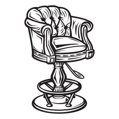 Barber chair illustration on white background