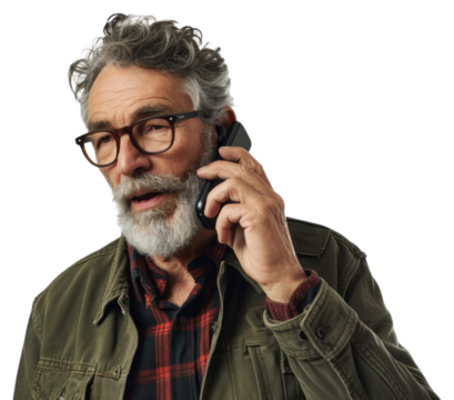 PNG Man making phone call portrait glasses adult.