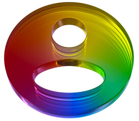 3D user mark realistic icon. colorful infinity with glass effect shaped, 3d rendering illustration for graphic design, presentation isolated on transparent background