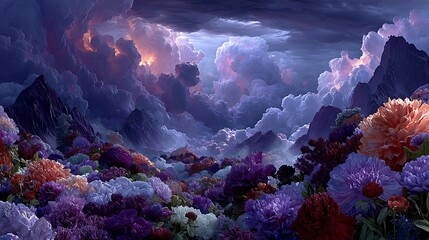 Dreamy forest path lined with flowers high resolution hd background