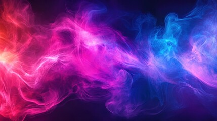 Colorful Abstract Background with Swirling Pink and Blue Smoke Effects