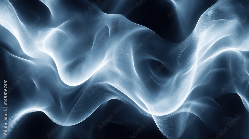 Canvas Prints ethereal abstract waves of light flowing in a dark background
