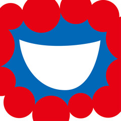 大阪EXPO万博スタイルの青と赤のイラストフレームベクター背景24

