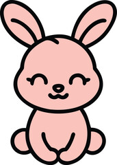 cute baby bunny outline image