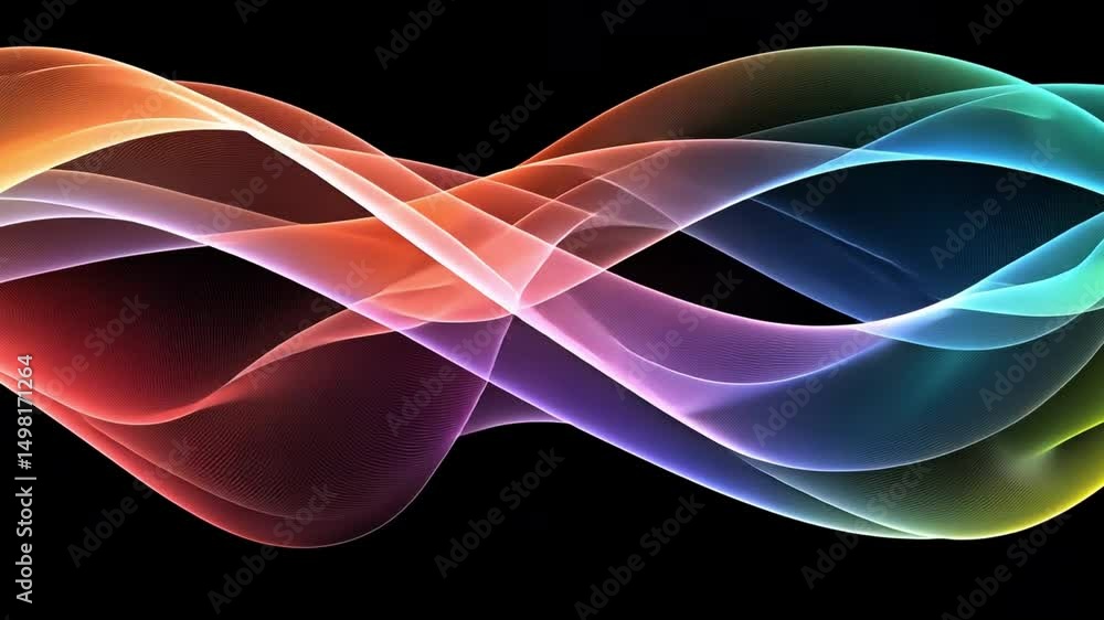 Poster colorful abstract wave design smooth flowing lines in motion and energy, blending vibrant hues for d