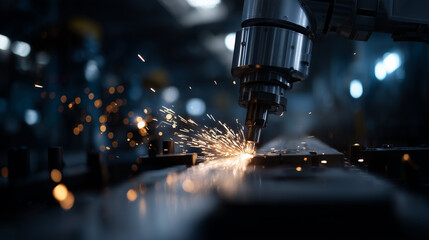High Precision Robotic Arm Working in Modern Industrial Facility