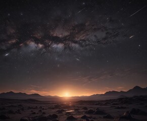 Obraz premium Inky black sky ablaze with countless stars, cosmic wonder , nature, astronomy