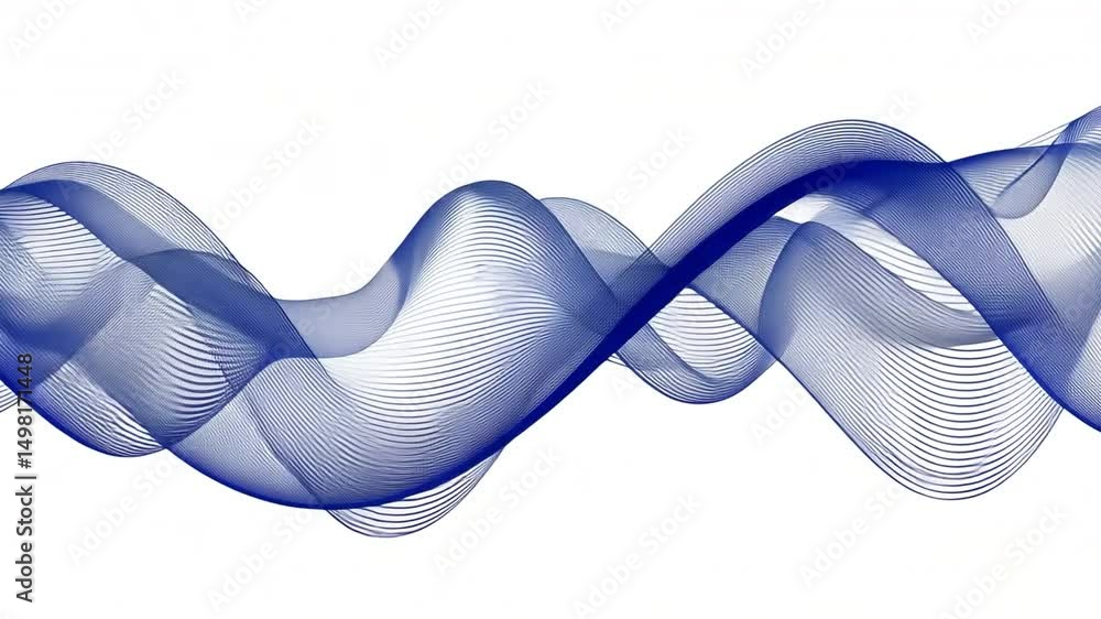 Aufkleber flowing blue wave design an abstract journey of movement and tranquility with elegant curves and lin