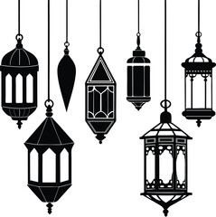 Obraz premium collection of Decorative Lantern Silhouette