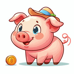 Vector Cartoon Pig