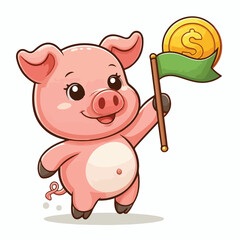 Vector Cartoon Pig