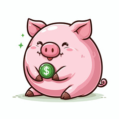 Vector cartoon pig