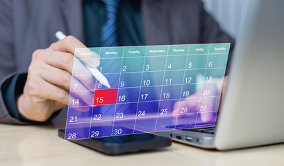 Appointment and agenda alerts on the calendar Laptop users use the calendar on the virtual screen to manage their time.