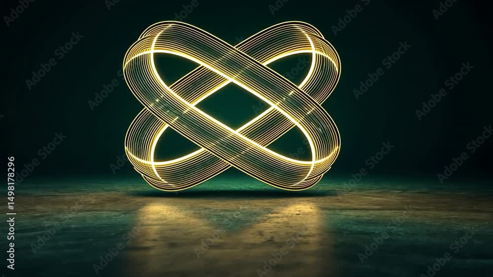 Poster st patrick concept, glowing abstract design intertwined lines creating mesmerizing shapes and illumi