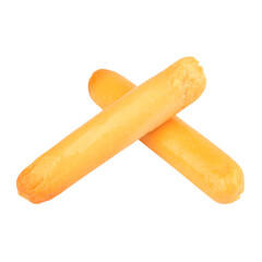 sausage isolated on white background pile