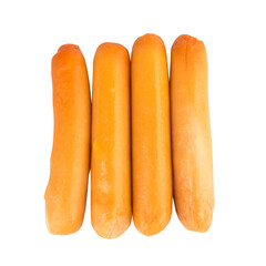 sausage isolated on white background pile