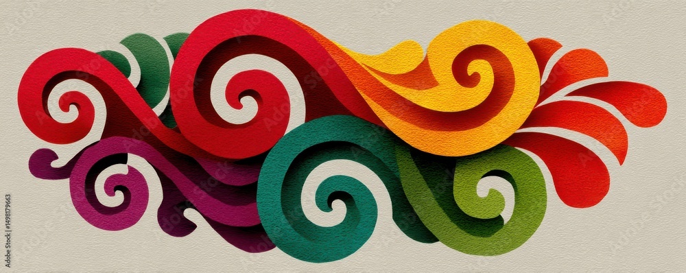 Poster abstract colorful spiral design with vibrant patterns and gradient hues