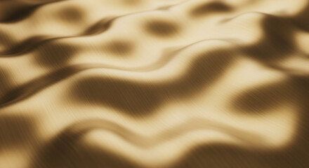 Wavy golden fabric texture with smooth flowing surface
