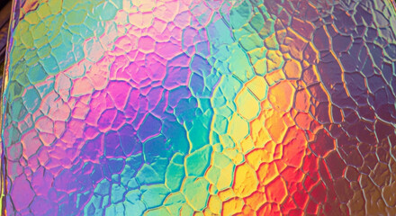 Vibrant colorful iridescent holographic textured surface abstract pattern background