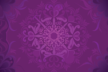 Purple Mandala Floral Pattern Background