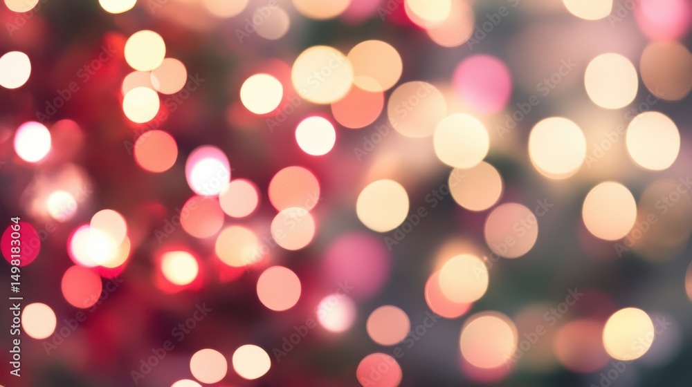 Wall mural soft colorful bokeh background with warm lights in out of focus