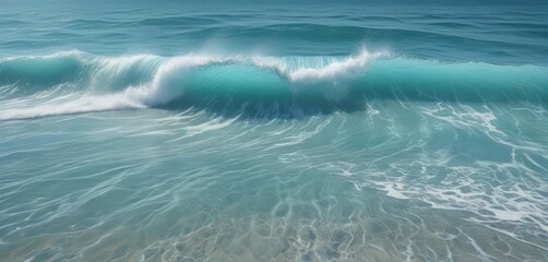 Brilliant cerulean water, gentle rolling waves with frothy crests , foam wave, natural