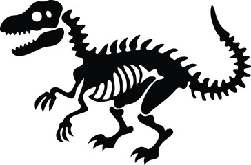 dinosaur skeleton silhouette art 