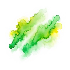 green yellow watercolor stain on white background