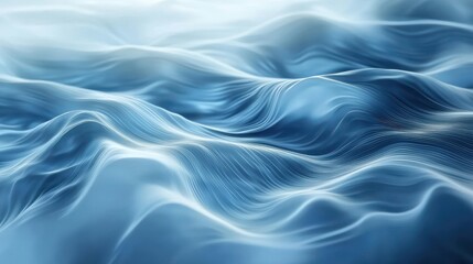 Obraz premium Abstract Blue Ocean Waves in Motion with Fluid Patterns and Light