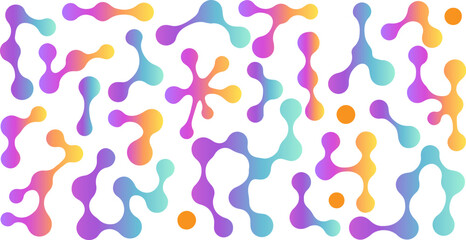 Morphing blob dot set.Connected meta circles for abstract patterns, stickers, badges, posters, and web projects.