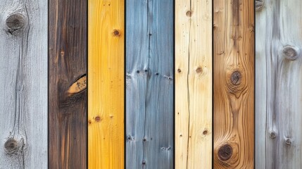 Fototapeta premium Colorful Wooden Planks with Varying Textures and Tones for Background