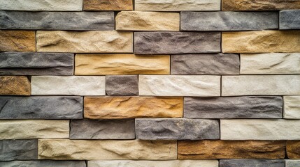 Textured stone wall with a rustic color palette and natural finish