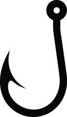 fishing hook logo silhouette vector  fishing hook