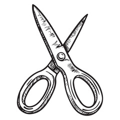 Scissor black silhouette vector illustration isolated on white background, Simple Vector Icon of a scissors