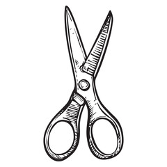 Scissor black silhouette vector illustration isolated on white background, Simple Vector Icon of a scissors