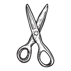 Scissor black silhouette vector illustration isolated on white background, Simple Vector Icon of a scissors