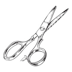 Scissor black silhouette vector illustration isolated on white background, Simple Vector Icon of a scissors