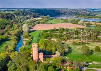 Teutonic Castle at the Wda river in Swiecie, Poland.