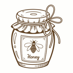 Honey jar vector icon on white background. Adobe Illustrator Artwork