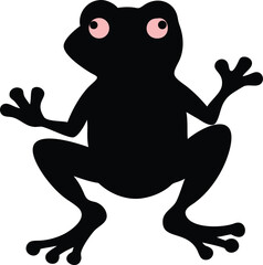 frog silhouette posing cutely