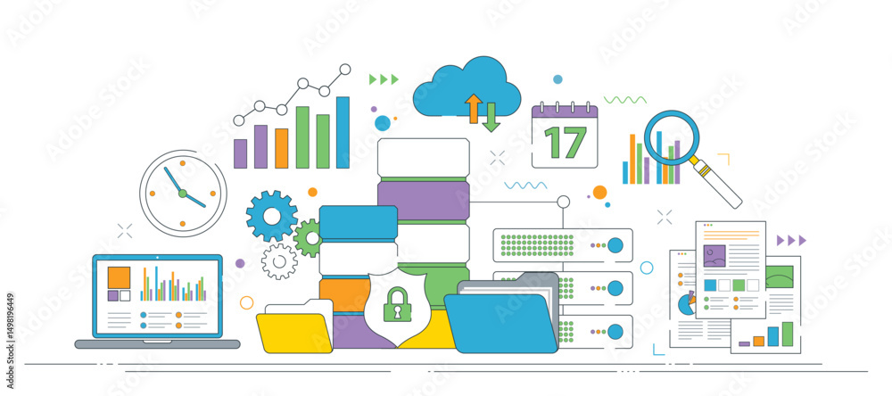 Poster data management and analytics elements in cloud computing environment