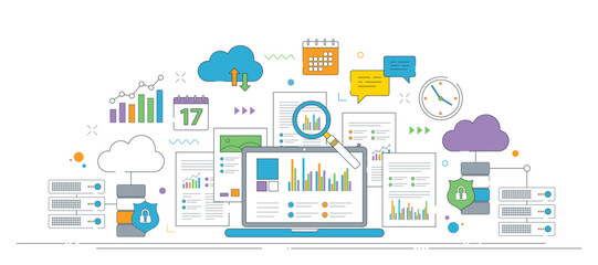 Cloud data analysis dashboard and secure data platform.