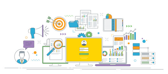 Report interface with data login, secure data access dashboard.