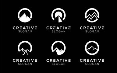 Obraz premium Set of Letter O and Mountain logo design templates. Modern isolated Letter O and Peak design for Nature and Climbing